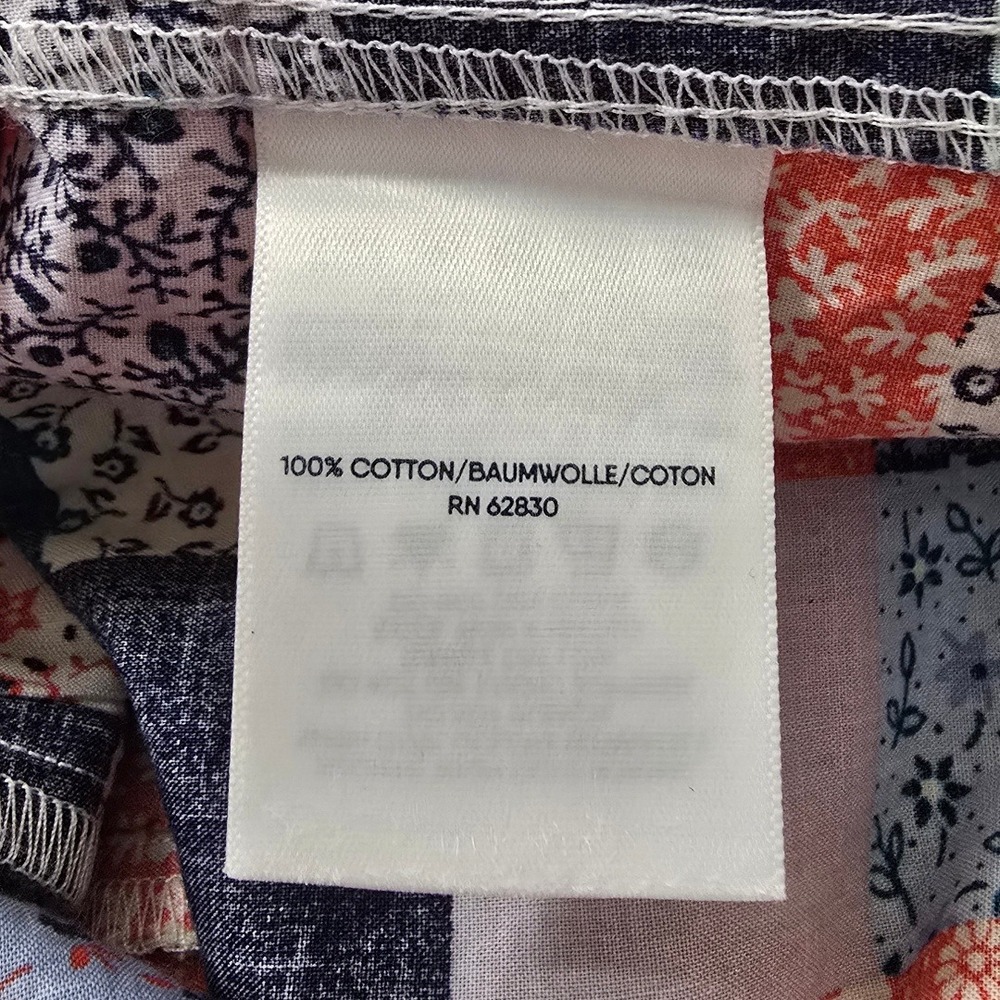 Lands' End Cotton Poplin Patchwork Button Front B… - image 8